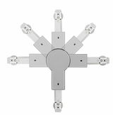 Gelenkverbinder in sternförmiger Anordnung, Ansicht von oben