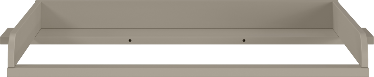 Wickelaufsatz in Frontansicht, beige Farbe, rechteckige Form mit erhöhten Seiten.