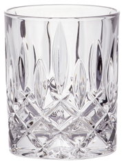 Kristallklarer Whiskybecher Noblesse 295ml mit elegantem Schliffmuster, seitliche Perspektive