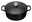 LE CREUSET Bräter rund 24cm schwarz SIGNATURE Schwarzer runder Bräter von Le Creuset mit Deckel und zwei Griffen, aus der Vogelperspektive.