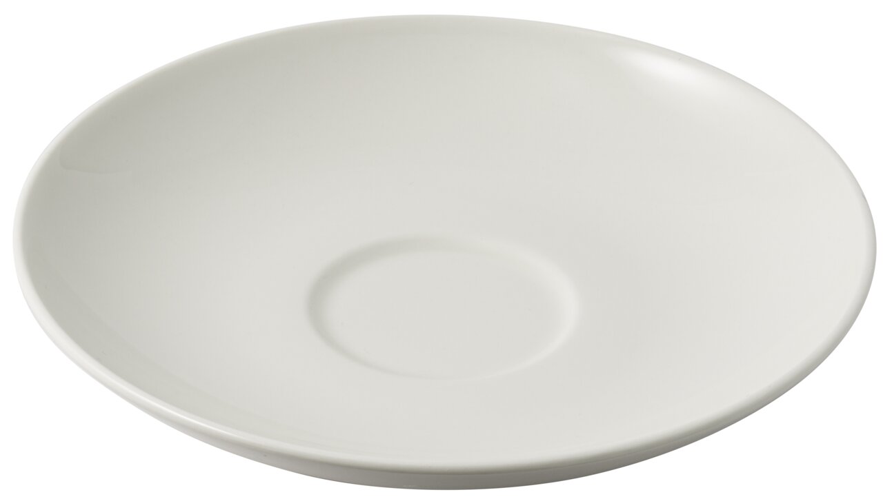 Villeroy & Boch Untertasse BASIC WHITE Weiße Kaffee-Untertasse aus Porzellan, Ansicht von oben