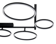 Moderne led-plafondlamp met meerdere ronde lichtringen, zijaanzicht