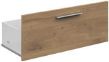 Holzoptik-Schublade mit Metallgriff, seitliche Perspektive