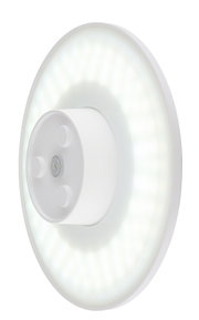 Ronde LED-buitenwandlamp in wit, zijaanzicht