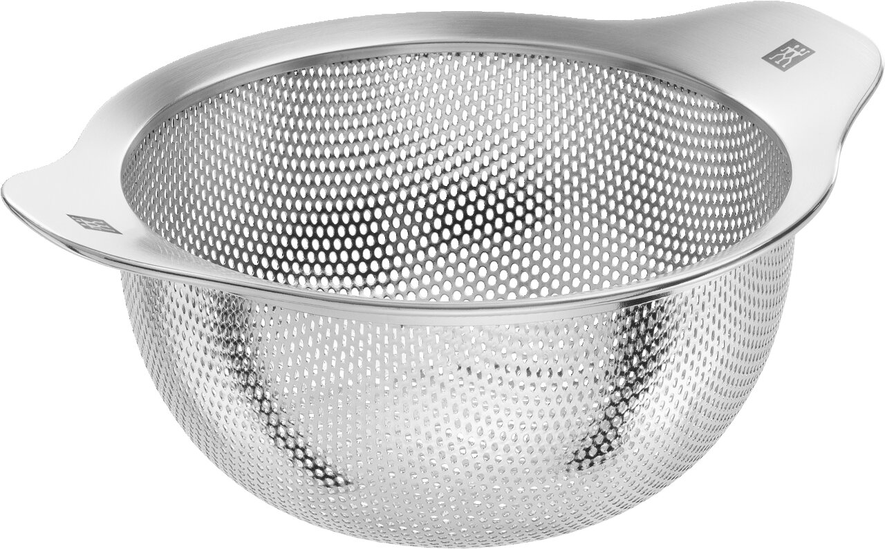Edelstahl-Sieb, 16 cm, aus 18/10 Edelstahl, seitliche Perspektive
