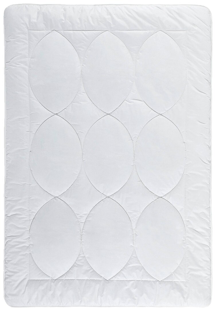 Dekbed voor alle seizoenen, 155 x 220 cm, gezien van bovenaf, met ovaal stikpatroon
