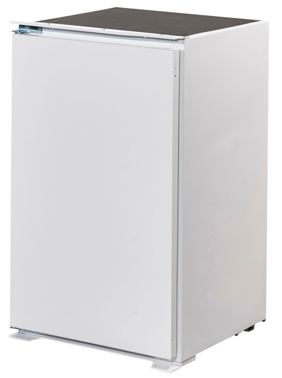 Weißer Küchenschrank aus der Perspektive von vorne links