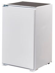 Weißer Küchenschrank aus der Perspektive von vorne links