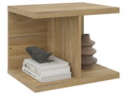 Holz-Aufsatzregal schmal mit Büchern, Vase und Dekoration, seitliche Perspektive