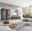 Moderner Wohnraum mit Dieter Knoll Möbeln: dunkle Schrankwand, Sideboard, Couchtische und Sofa in stilvollem Ambiente