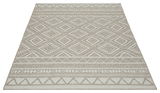 Teppich Ottowa mit geometrischem Muster in Beige und Weiß, Perspektive von oben
