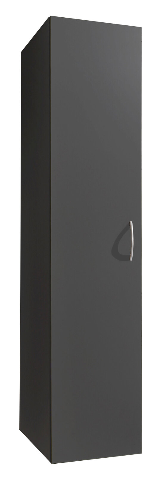 XORA Mehrzweckschrank MULTIRAUMKONZEPT Grauer Mehrzweckschrank mit silbernem Griff, perspektivisch von vorne links fotografiert.