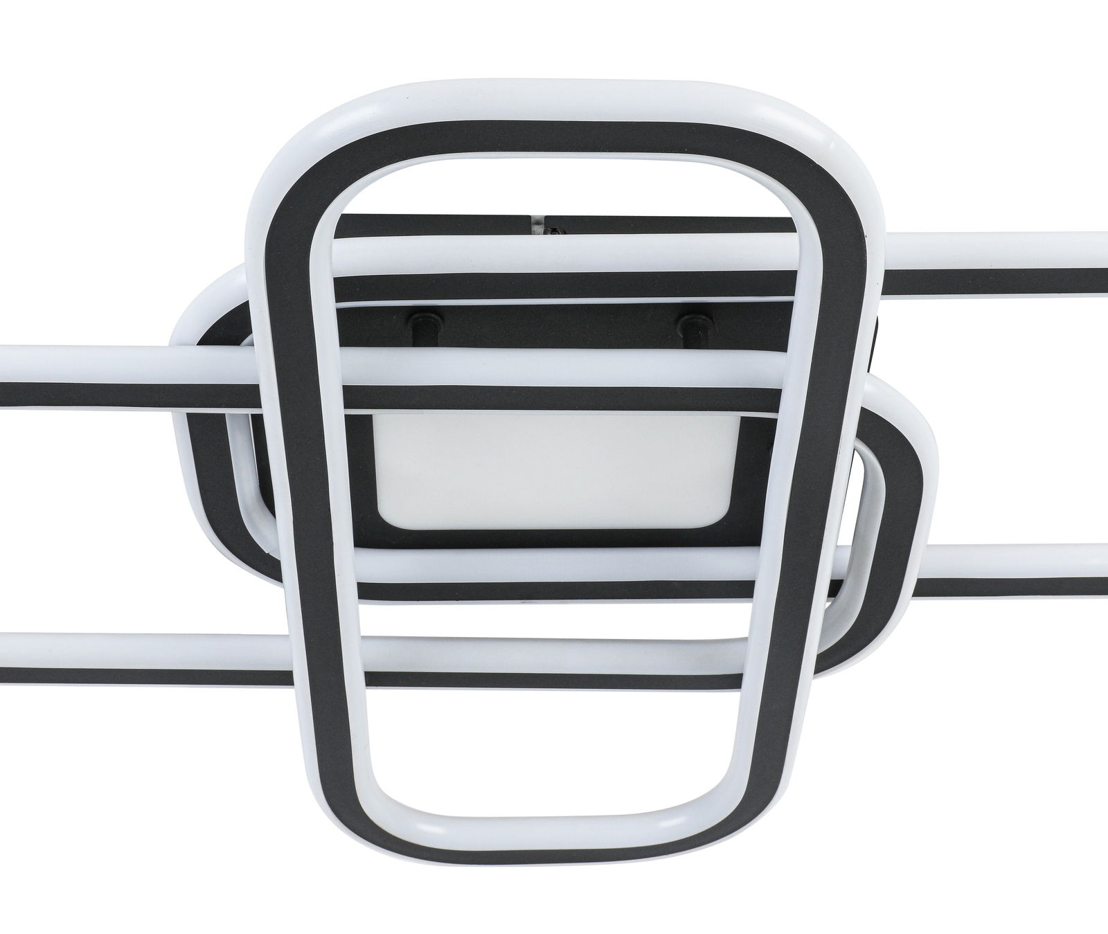 Moderne LED-Deckenleuchte mit geometrischem Design, Ansicht von unten