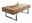 Moderner Couchtisch aus Holz mit Metallbeinen, seitliche Perspektive