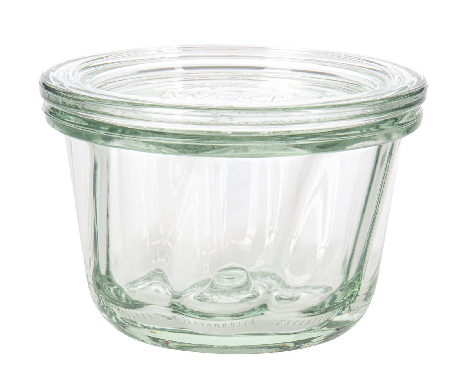 Einkochwelt Gugelhupf-Glas 6er-Set WECK Transparenter Gugelhupf-Glasbehälter mit Deckel, seitliche Perspektive