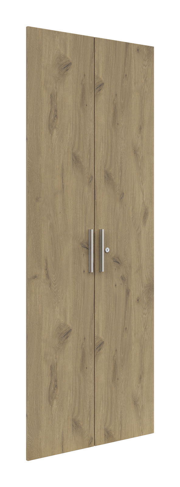 Voleo Türen-Set CONNECT Holzoptik Doppeltür-Set mit silbernen Griffen, frontale Perspektive