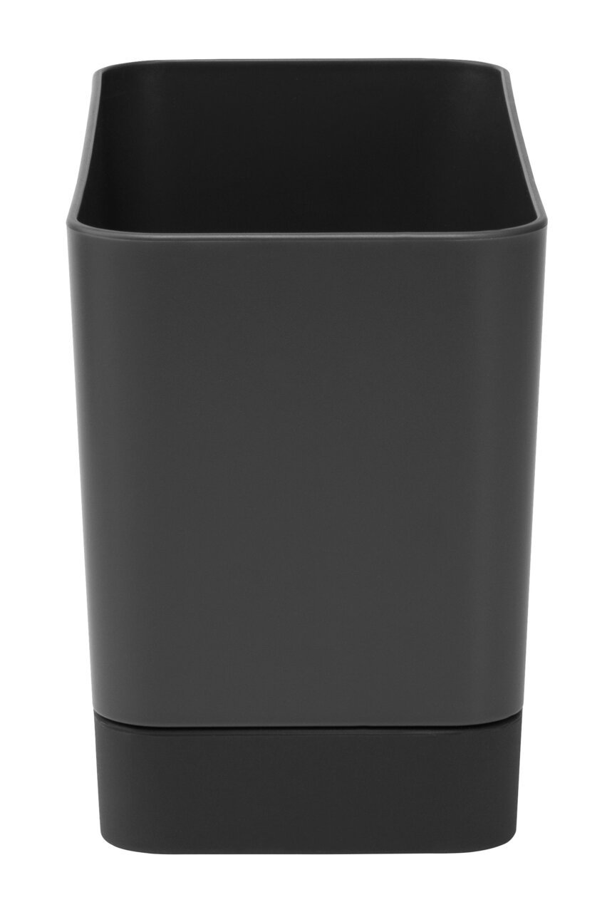 Schwarzer Spül-Organizer von Brabantia, frontal fotografiert.