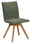 Moderano Stuhl LAURA Moderner Stuhl mit grünem Stoffbezug und Holzbeinen, seitliche Perspektive