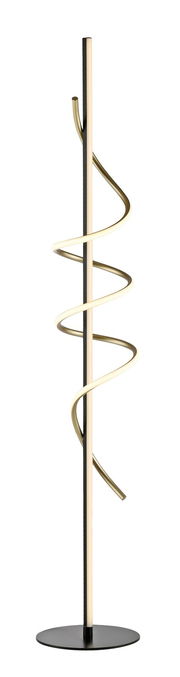 Moderne Stehleuchte mit spiralförmigem Design, seitliche Perspektive