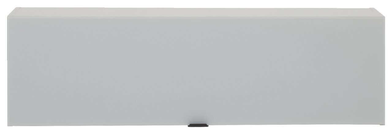 Moderner Hängeschrank in grauer Farbe, frontale Ansicht
