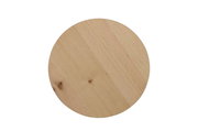Runde Holzplatte eines Beistelltisches aus der Vogelperspektive