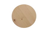 Runde Holzplatte eines Beistelltisches aus der Vogelperspektive