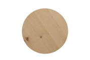 Runde Holzplatte eines Beistelltisches aus der Vogelperspektive