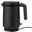 Stelton Wasserkocher FOODIE Schwarzer FOODIE Wasserkocher mit 1 Liter Fassungsvermögen, seitliche Ansicht mit Griff und Kabel.