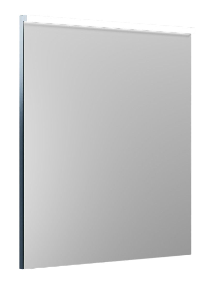 Spiegel mit seitlicher Perspektive, geeignet für Badkombination.