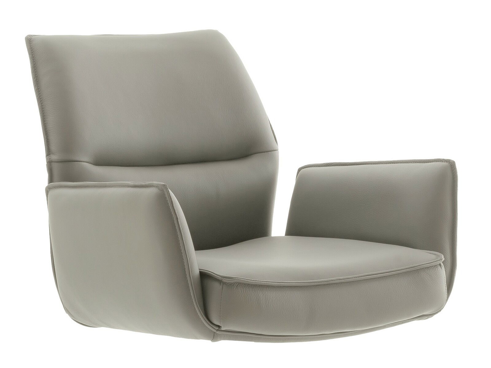 Zurbrüggen Barstuhl ASSENTO Moderner grauer Barstuhl aus Leder, seitliche Perspektive