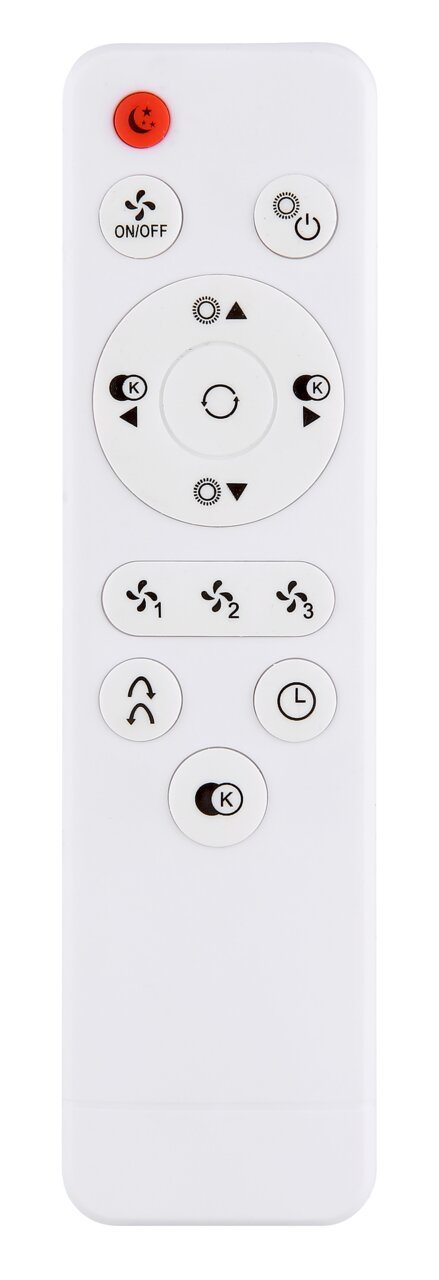 Afstandsbediening voor de plafondventilator Globo Lighting GATIAN, vooraanzicht