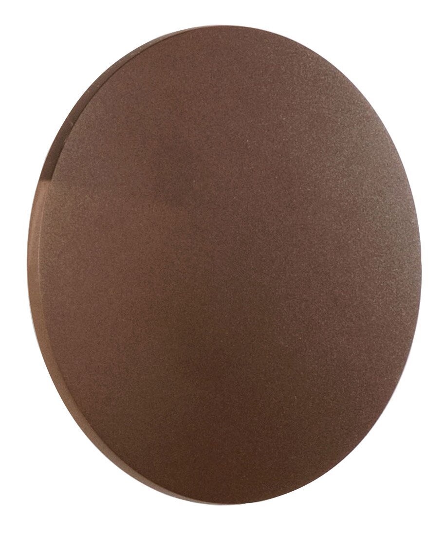 Fabas Luce LED-Außenwandleuchte ZON Runde LED-Außenwandleuchte in brauner Farbe, Vorderansicht