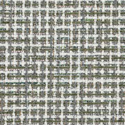 Nahaufnahme eines strukturierten Stoffmusters in einem geometrischen Design mit grünen, weißen und grauen Tönen.