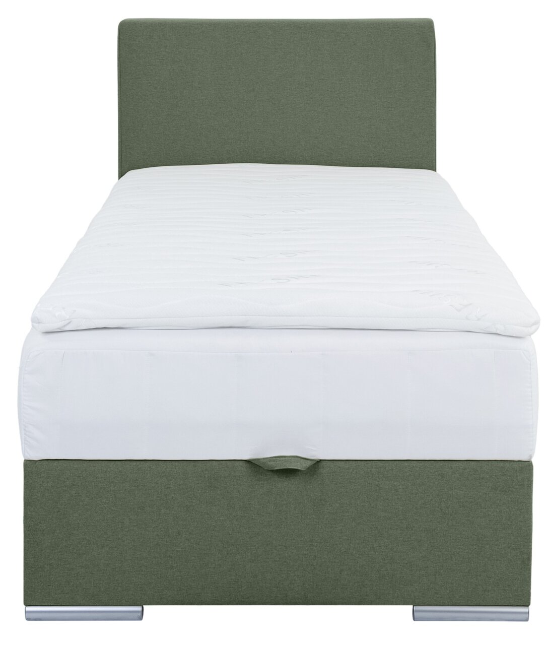 Boxbed 90 in groen, vooraanzicht