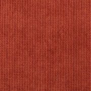 Nahaufnahme eines roten, gerippten Stoffes, möglicherweise für einen Armlehnstuhl.