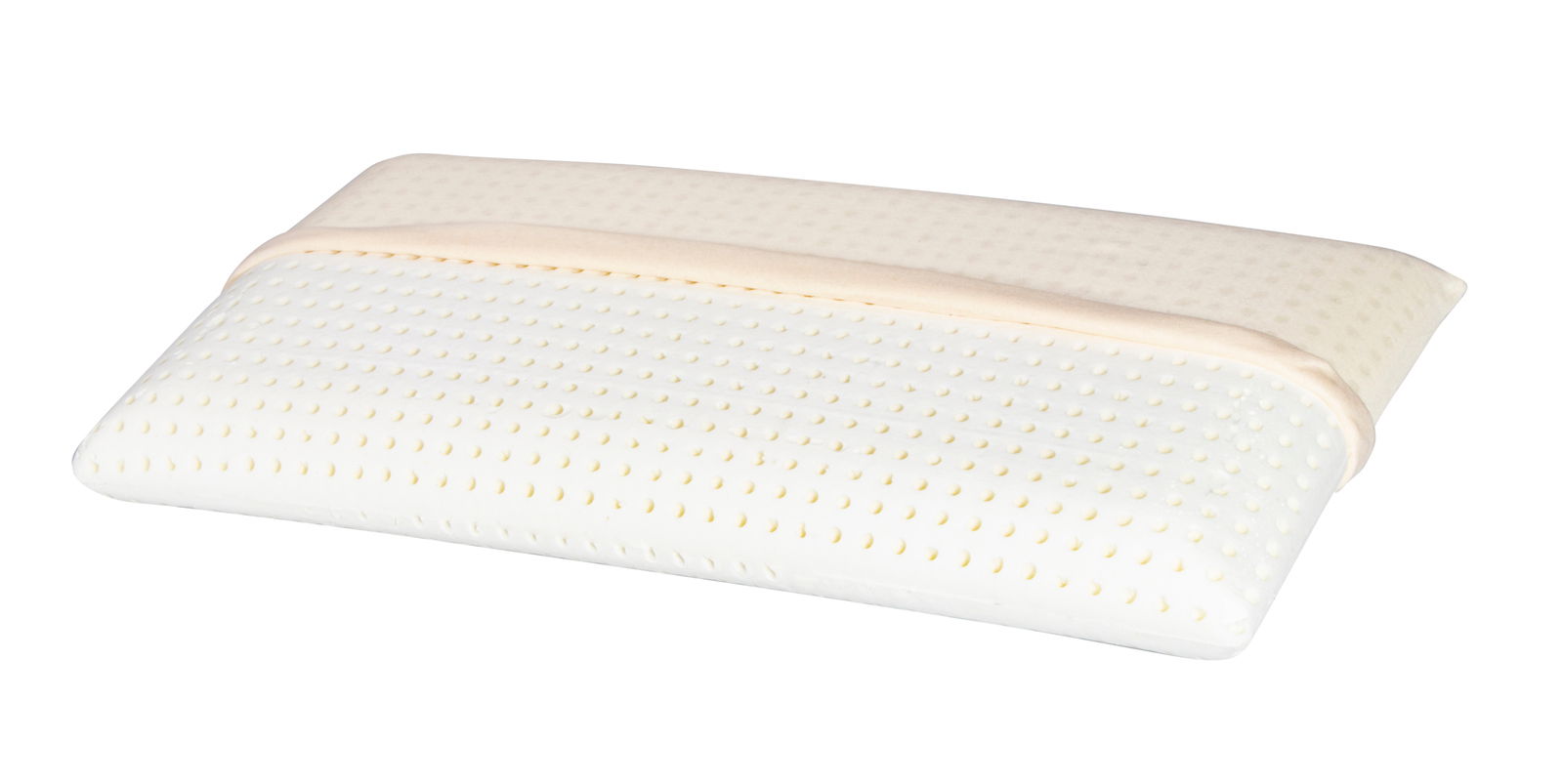 Nackenstützkissen 70 x 35 cm in Seitenansicht, mit perforierter Oberfläche und abnehmbarem Bezug.