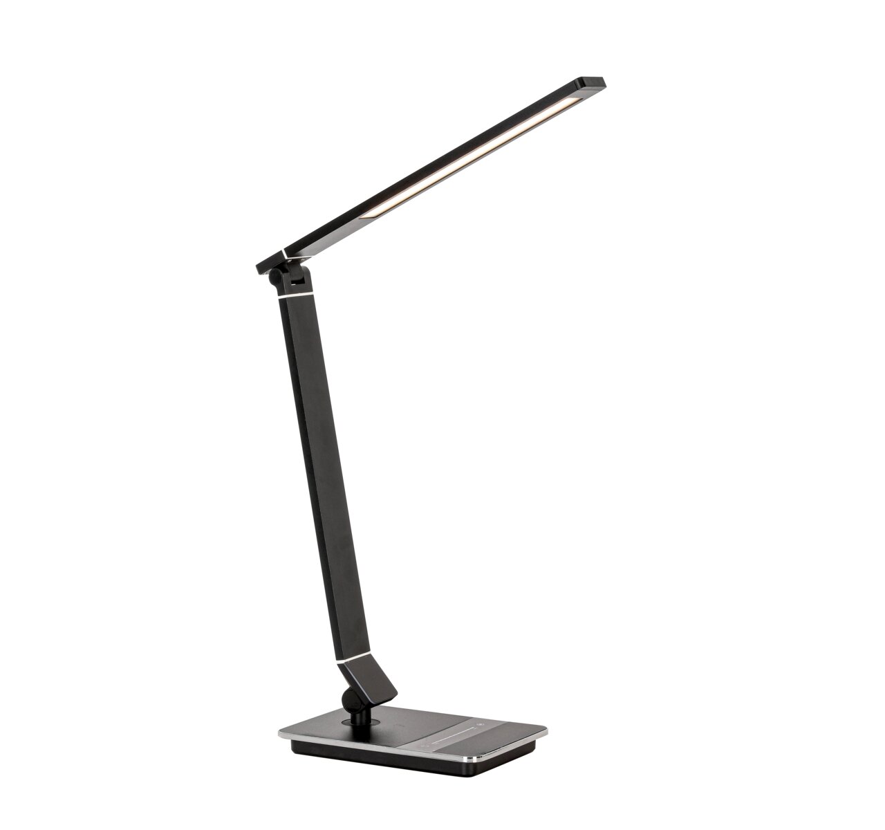 Novel Schreibtischleuchte Moderne schwarze Schreibtischleuchte mit verstellbarem Arm, seitliche Perspektive