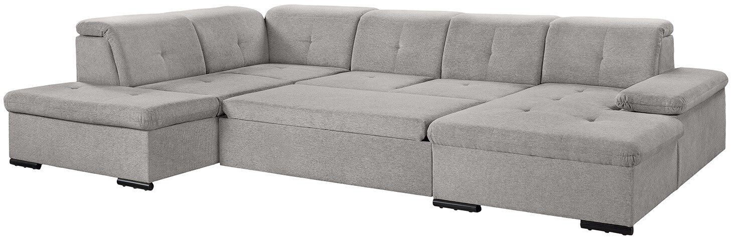 Graues Ecksofa mit Ottomane, Vorderansicht