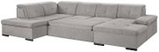 Graues Ecksofa mit Ottomane, Vorderansicht