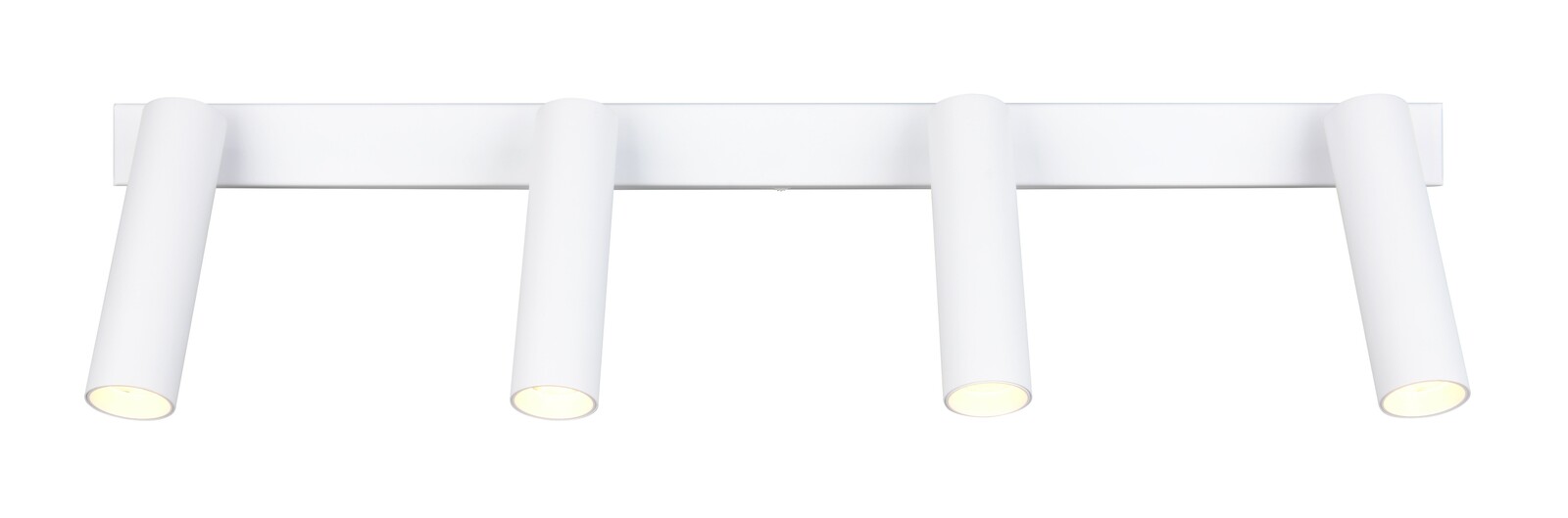 Vierstrahliger weißer Deckenstrahler Ambala, frontale Ansicht