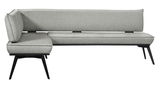 Graue Eckbank VOLOS mit modernem Design, seitliche Perspektive