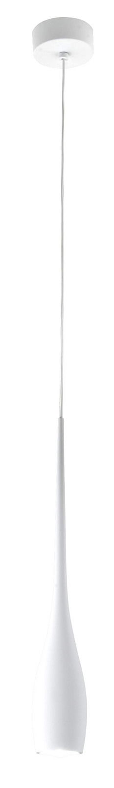 Moderne weiße LED-Pendelleuchte COCO von Fabas Luce, seitliche Ansicht