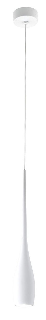 Moderne weiße LED-Pendelleuchte COCO von Fabas Luce, seitliche Ansicht