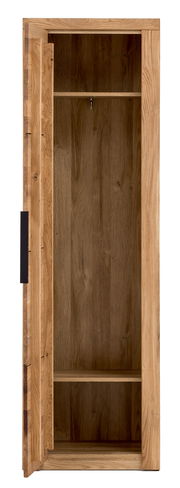 Offener Garderobenschrank aus Holz mit zwei Regalböden, Frontalansicht