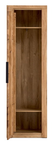 Offener Garderobenschrank aus Holz mit zwei Regalböden, Frontalansicht