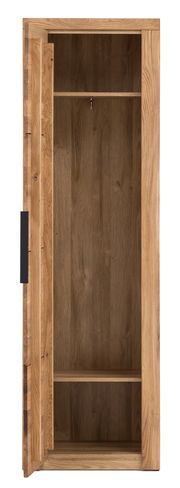 Offener Garderobenschrank aus Holz mit zwei Regalböden, Frontalansicht