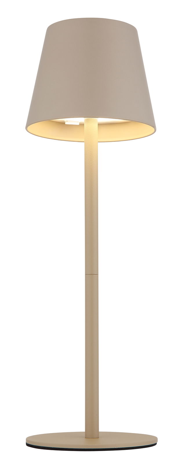 Akku-Tischleuchte VANNIE 3 in Beige, seitliche Perspektive