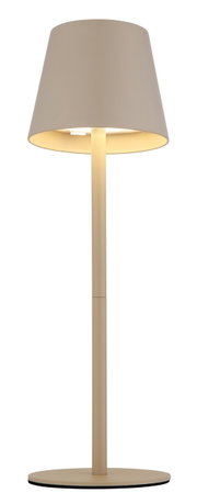 VANNIE 3 accu-tafellamp in beige, zijaanzicht