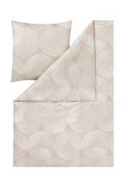 Bettwäsche-Set mit abstraktem, kreisförmigem Muster in Beige, Draufsicht