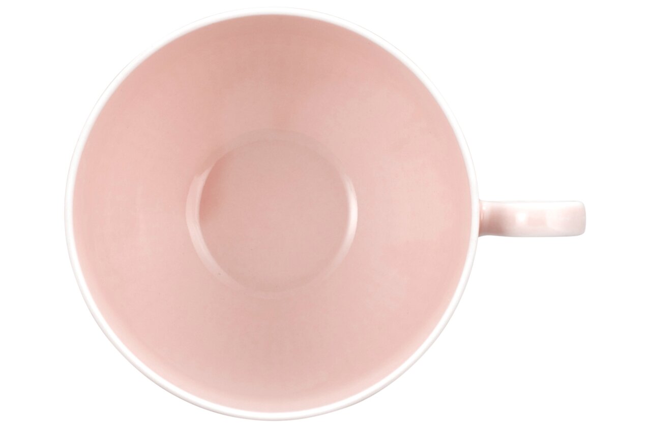 Bovenaanzicht van een roze koffiekopje met oor, Seltmann Weiden AMINA, 0,35 l